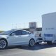 Tesla Model 3 tows a Boxabl house