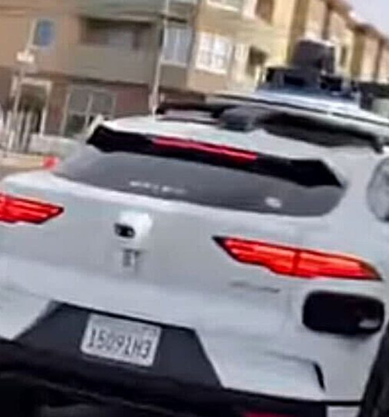 Waymo self driving car almost drives into a trench at construction site