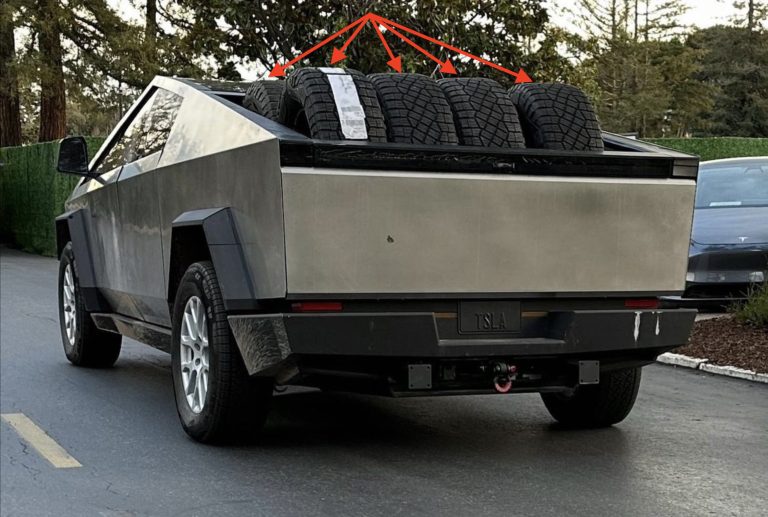 Tesla Cybertruck alpha prototype shows off its bed's capacity by