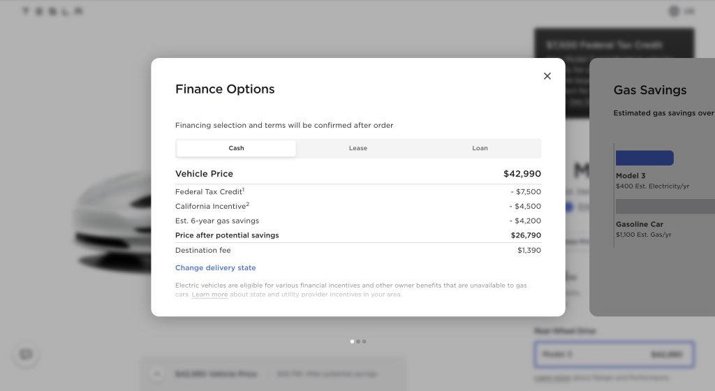 Tesla model cheap 3 incentives