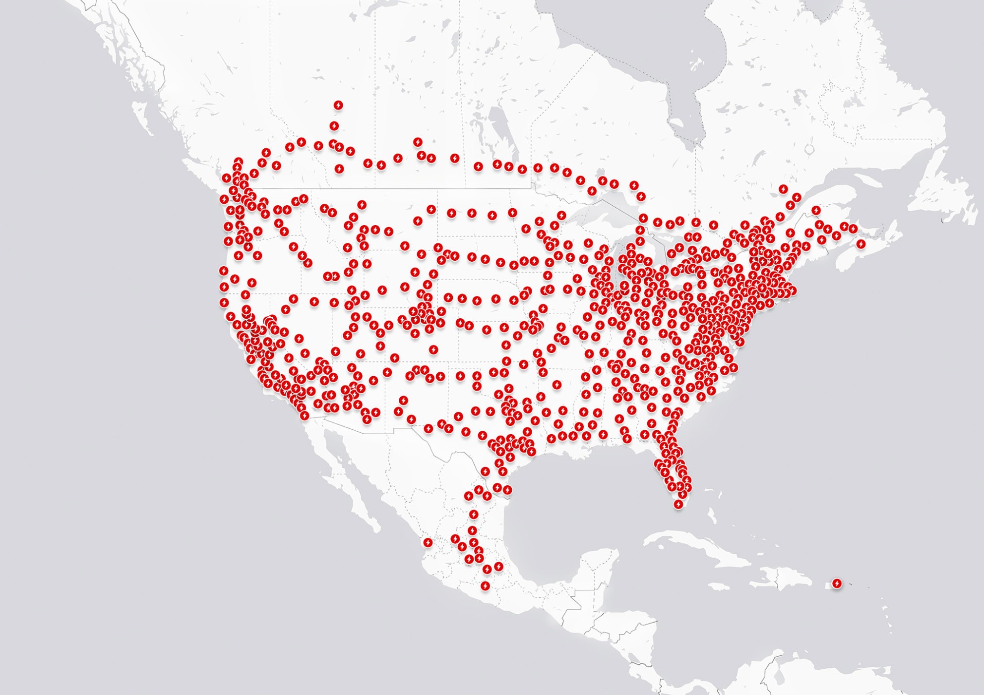 tesla supercharger map