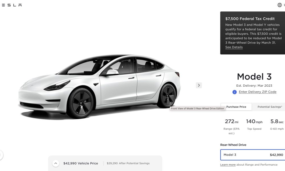Tesla-model-3-rwd-ev-tax-credit-battery-guidance