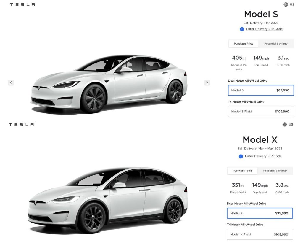 Tesla Model X and Model S get price reduction in the U.S.