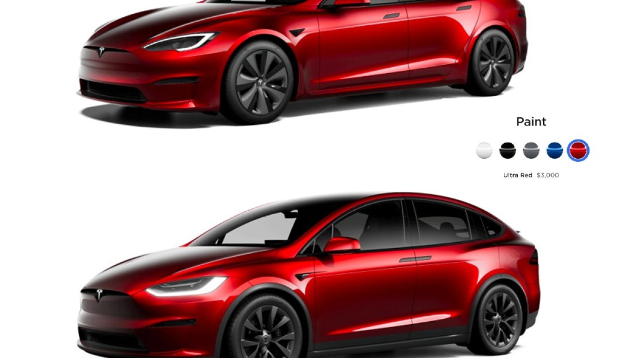 Matte red online tesla model x