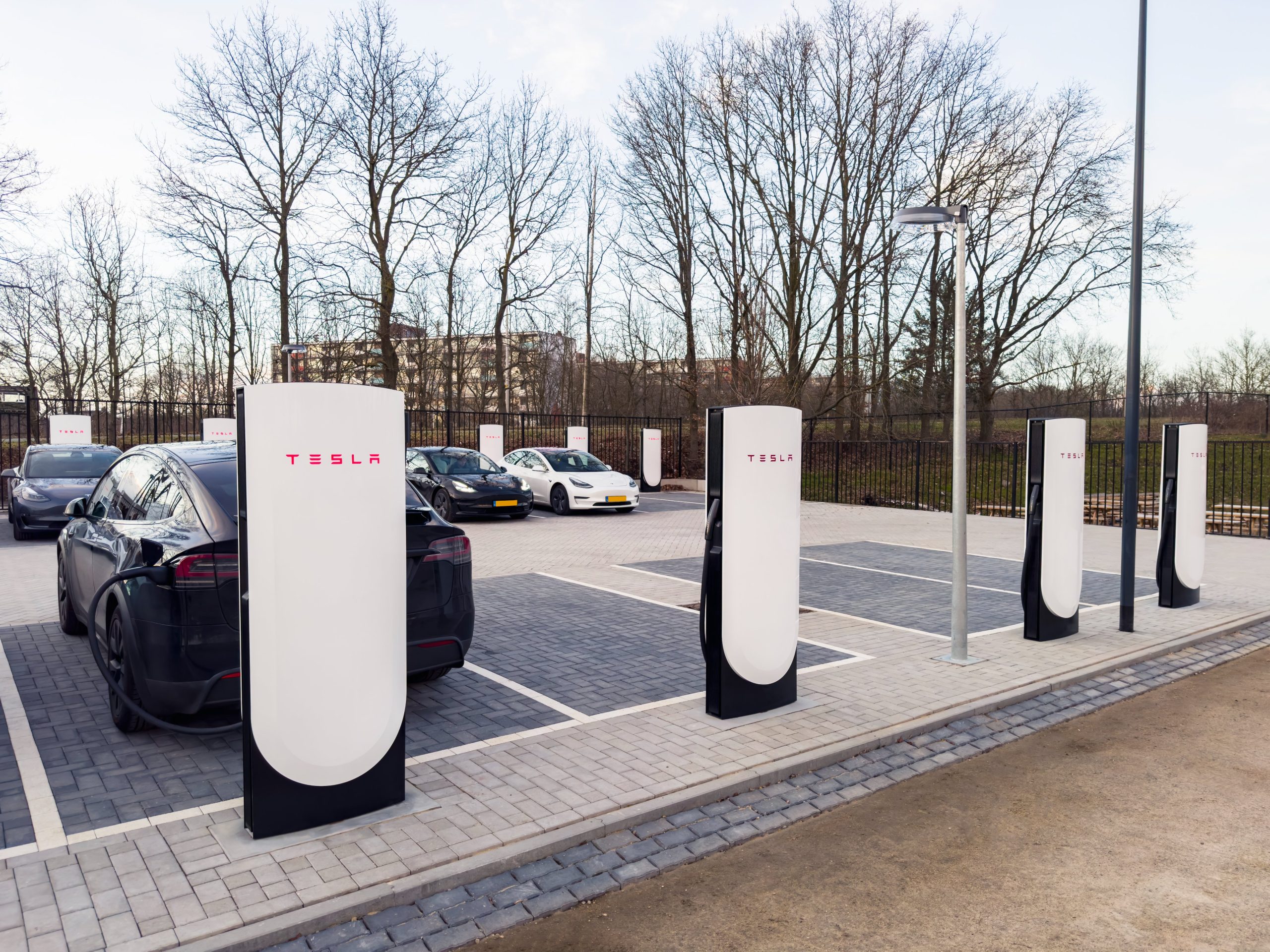 The Opening Of The Second Tesla V4 Supercharger Station In The Netherlands