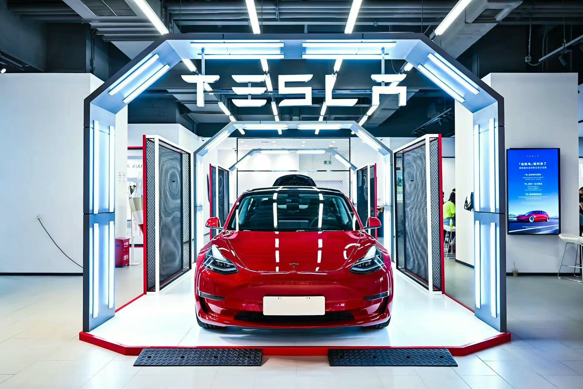 Tesla Model 3 under Banner