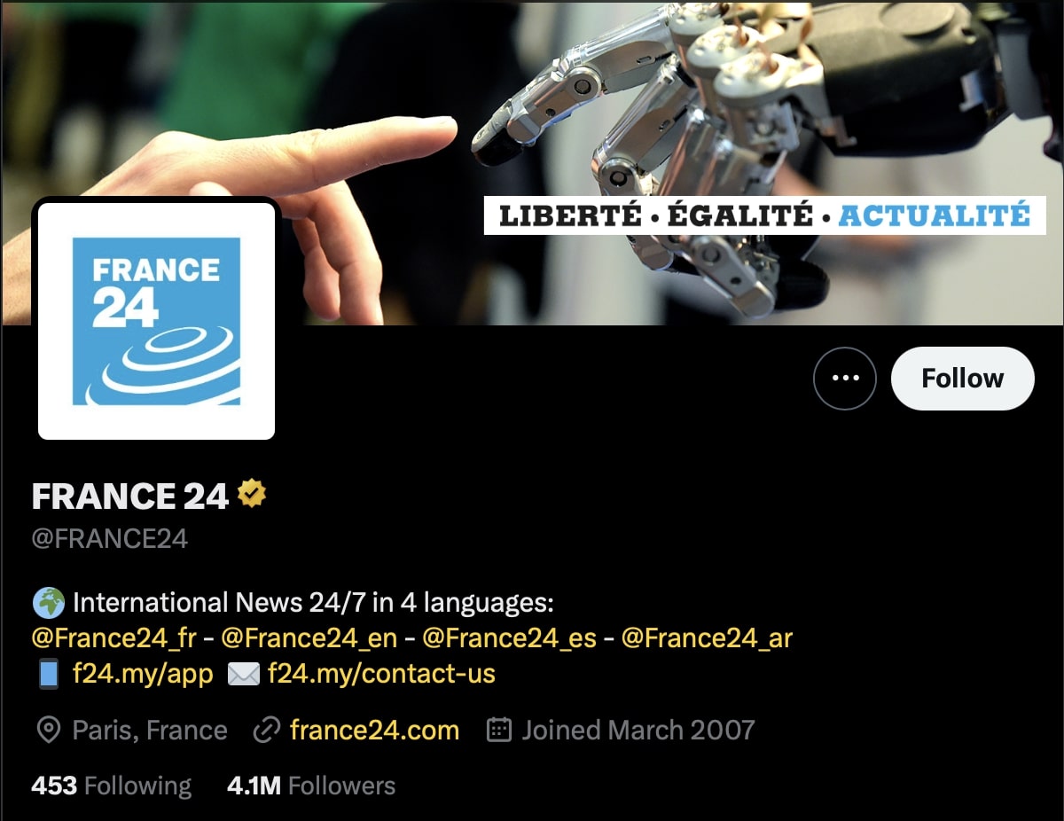 France24 Twitter Account