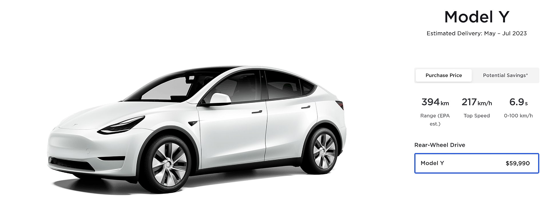 tesla model y rear wheel drive