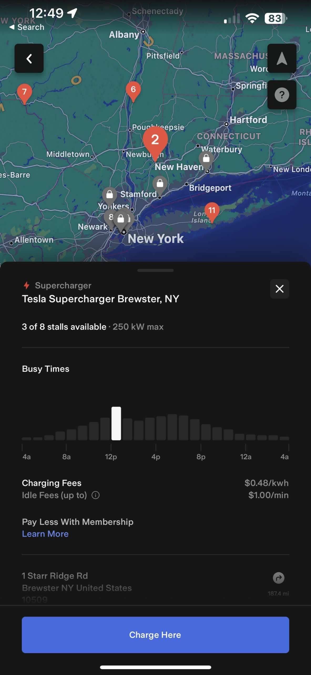 tesla supercharger app prices