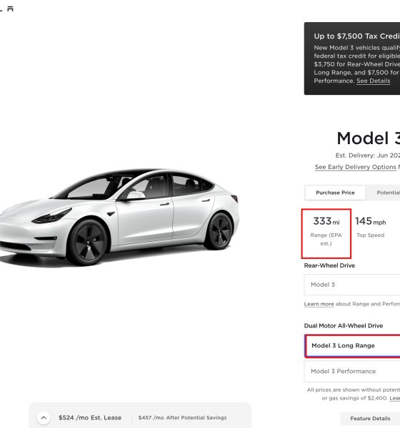 tesla model 3 long range