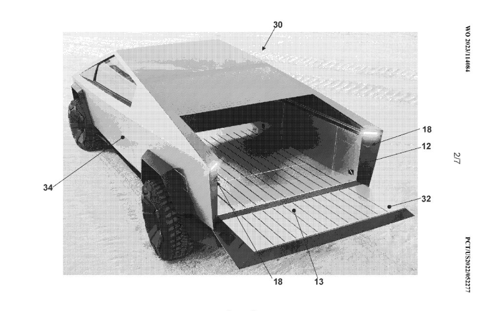 Tesla Patents Remote-Controlled Power Tailgate for Cybertruck