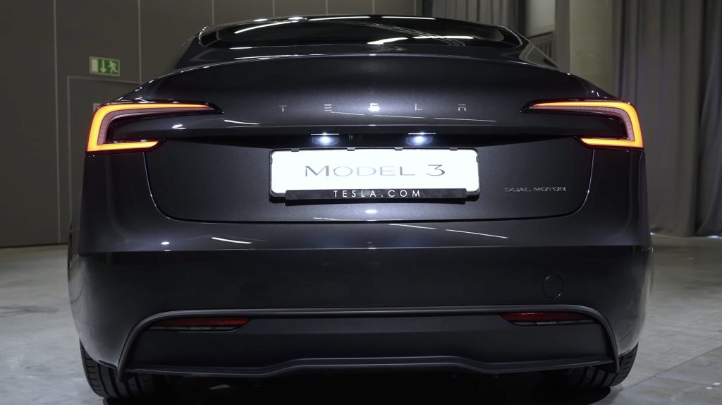 Tesla Model 3 2023 Highland facelift: rear view, what the new