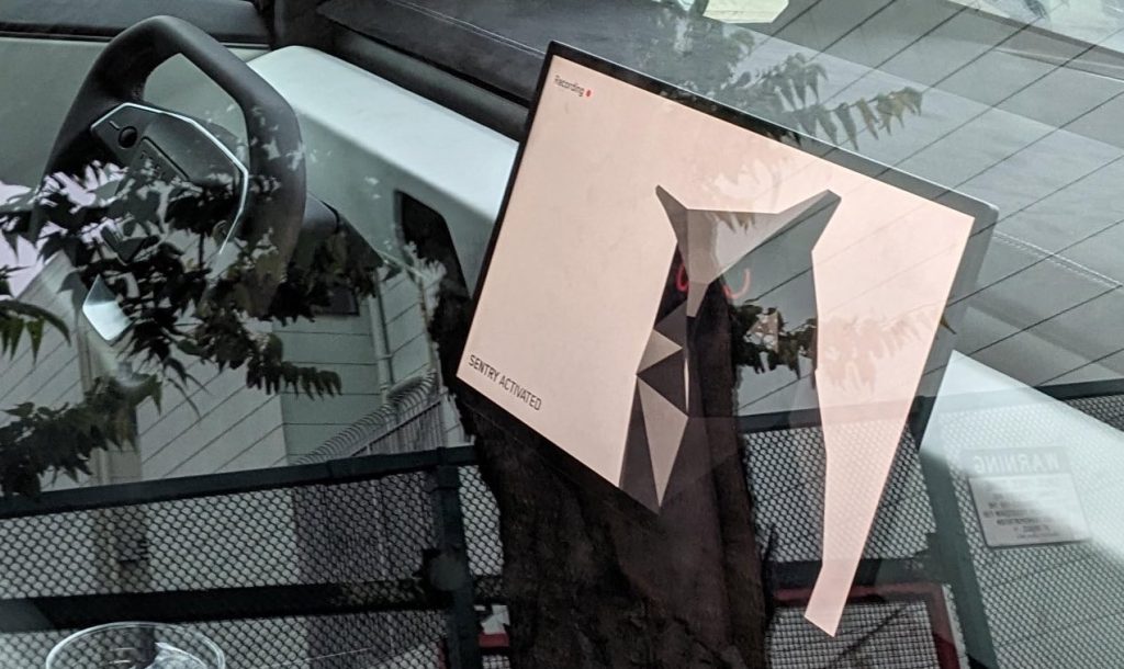 First look at Tesla Cybertruck Sentry Mode and its Cyber Owl graphic