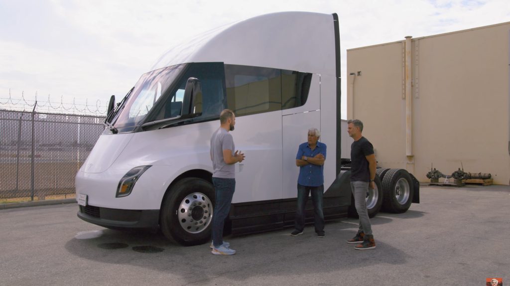 Jay Leno hauled a Tesla Semi with one other Tesla Semi