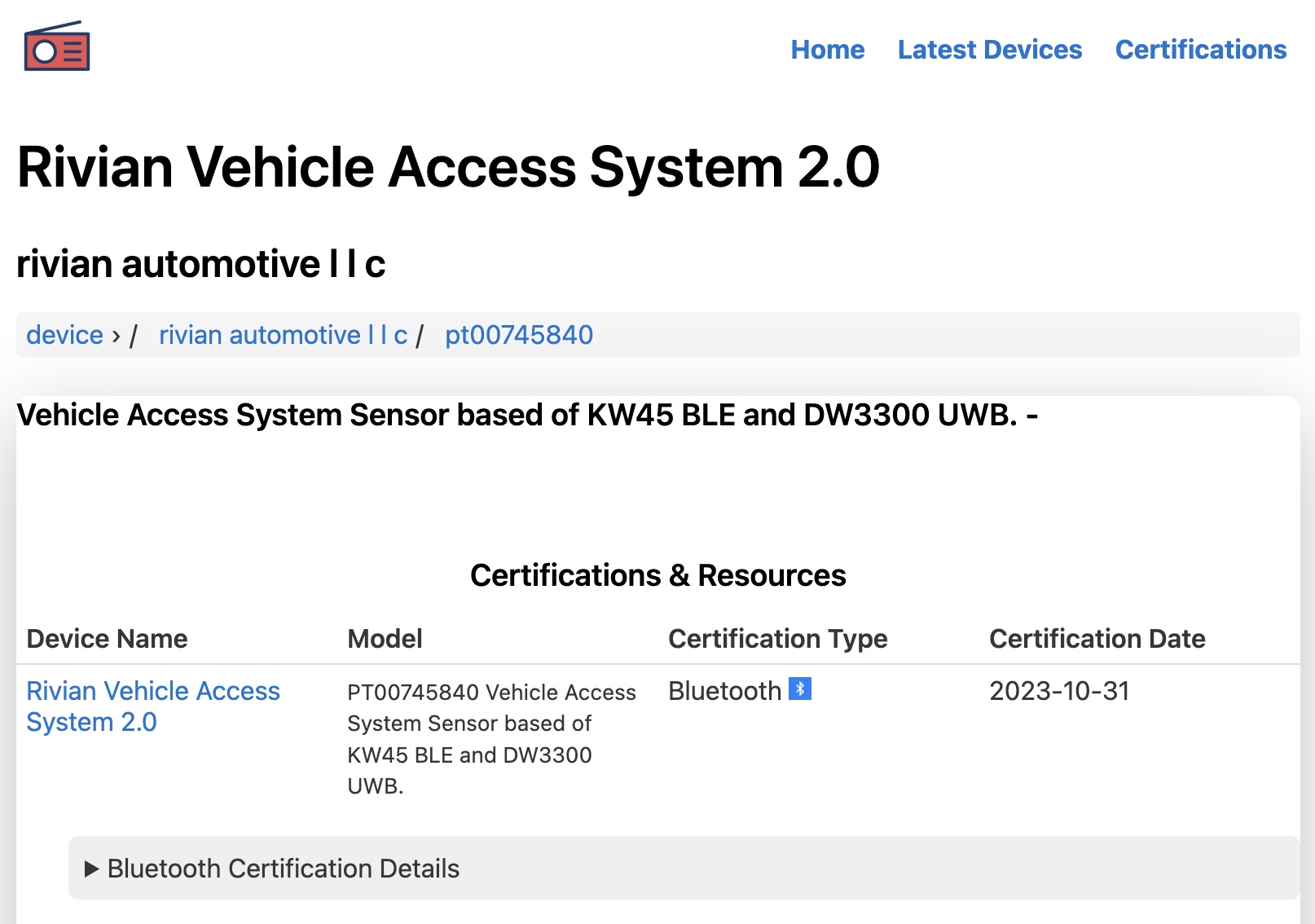 Rivian-fcc-certificate-vehicel-access-system-2-0-