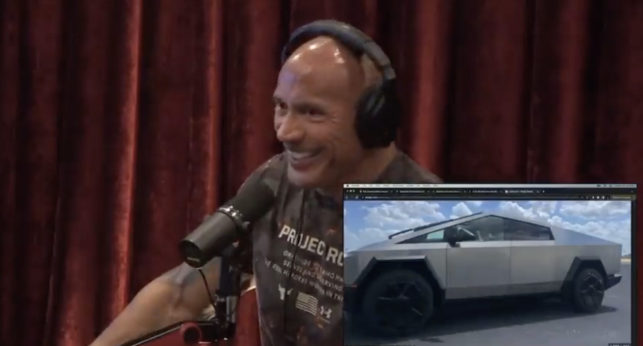The Rock gets some Tesla Cybertruck education during Joe Rogan appearance