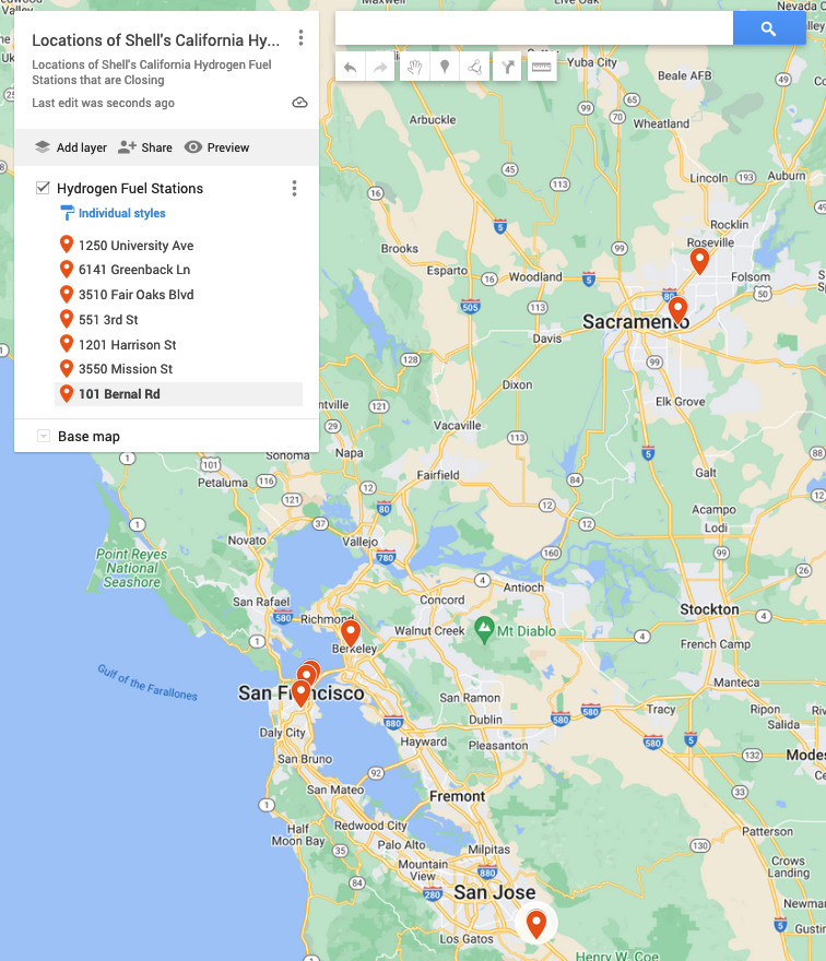 shell-closing-hydrogen-refueling-stations-california-map