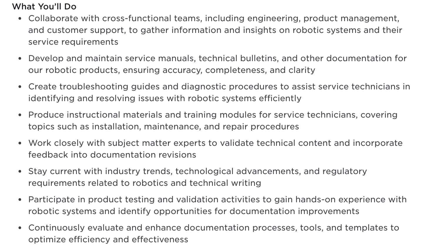 Tesla hiring technical writer for Optimus user guides