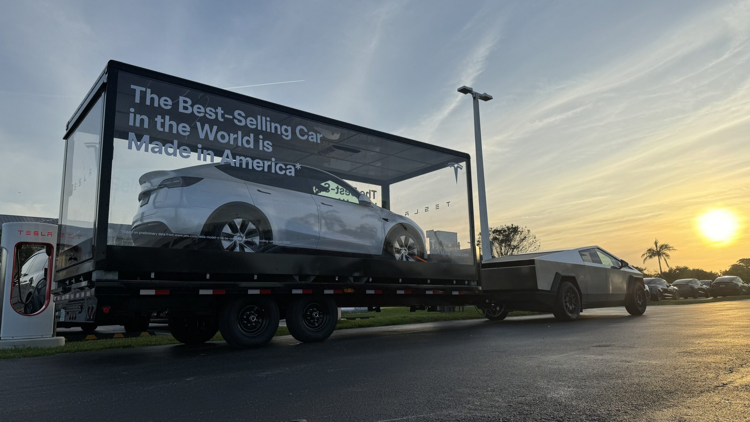Tesla flexes Model Y achievements with Cybertruck in rolling advertisement Auto Recent