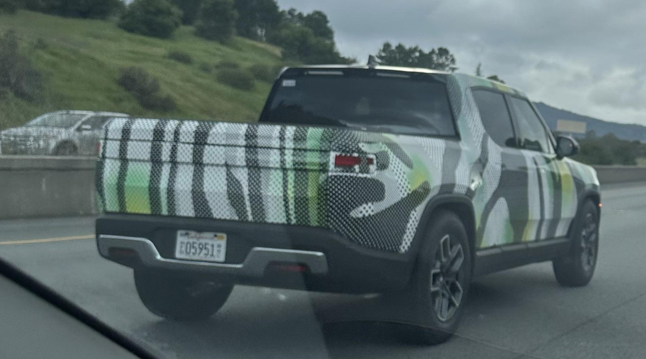 Covered Rivian R1T refresh spotted driving in California Auto Recent