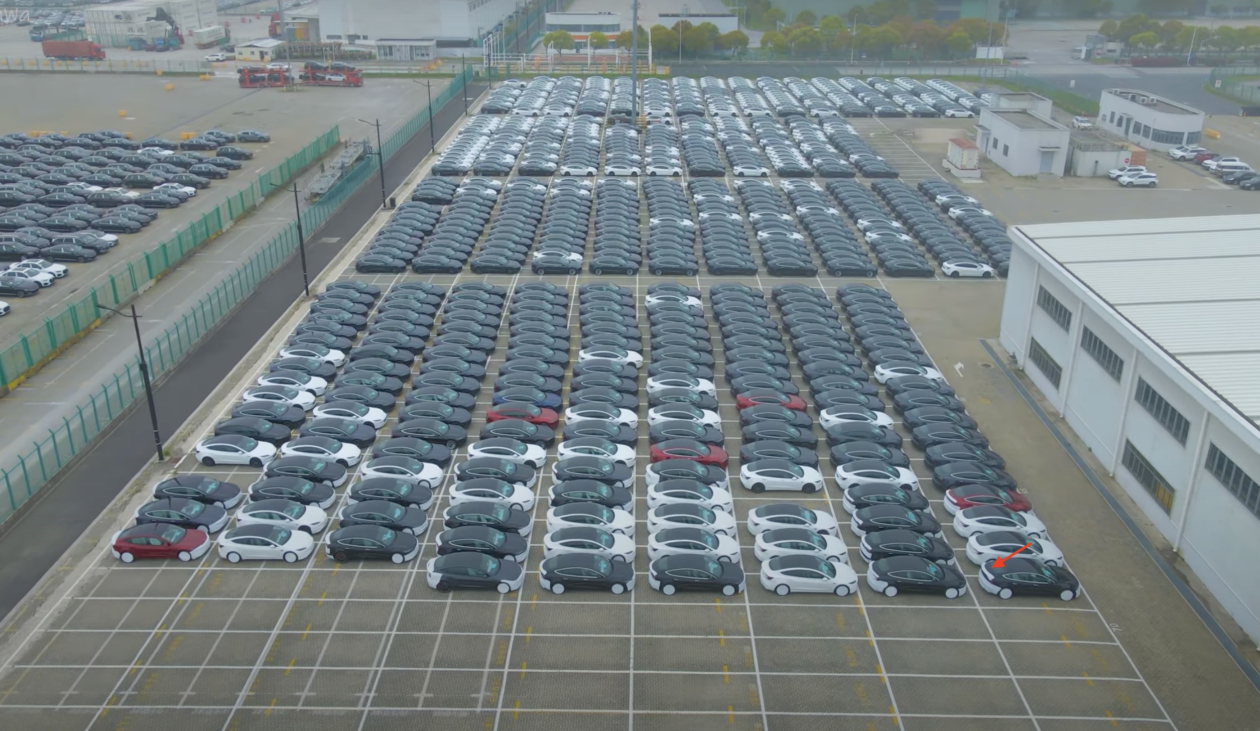 Apparent Tesla Model 3 “Ludicrous” fleet spotted at Shanghai Southport Terminal