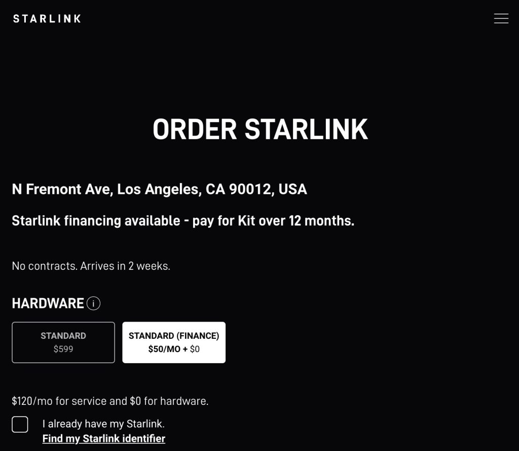 Starlink to allow monthly payments for satellite dish