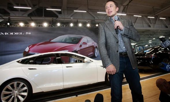 lon Musk at the Tesla Model S production launch at the Fremont factory, June 2012. Photo shared by Musk on X, March 2026.