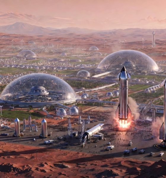 Rendering of a colonized Mars by way of SpaceX