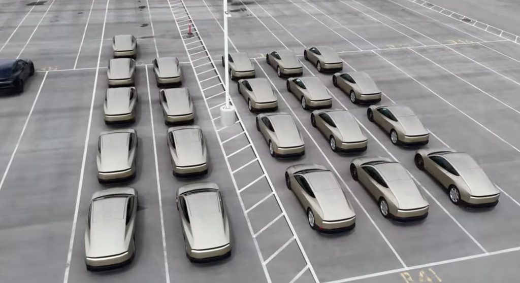 Tesla Cybercab fleet spotted at Gigafactory Texas [Credit: Joe Tegtmeyer)