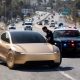 Concept rendering of Tesla Cybercab being cited by CA Highway Patrol (Credit: Grok)
