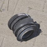 A piece of Iranian missile debris that struck Lara Shusterman's Tesla Model Y in Netanya, Israel on March 30, 2026, after being intercepted by Israeli air defenses.