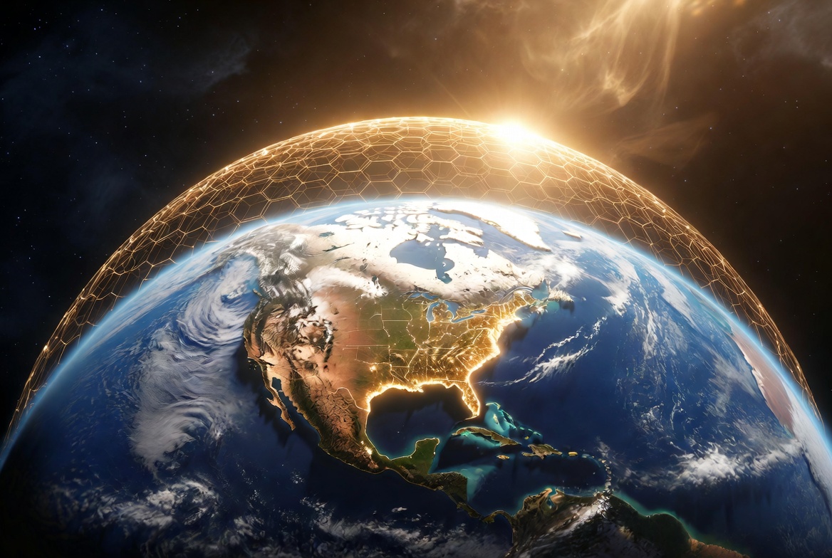 US Golden Dome space defense system (Concept render by Grok)