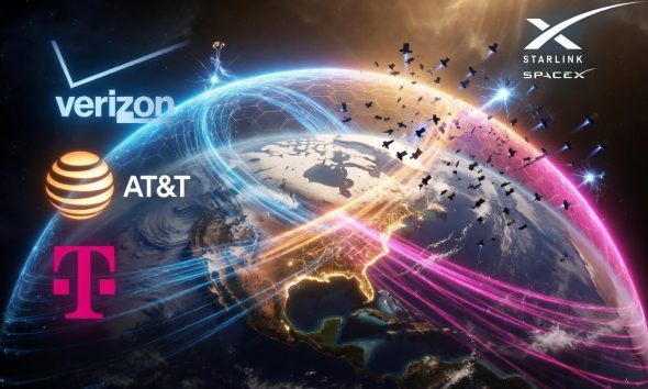 Starlink D2D direct to device vs Verizon, AT&T (Concept render by Grok)