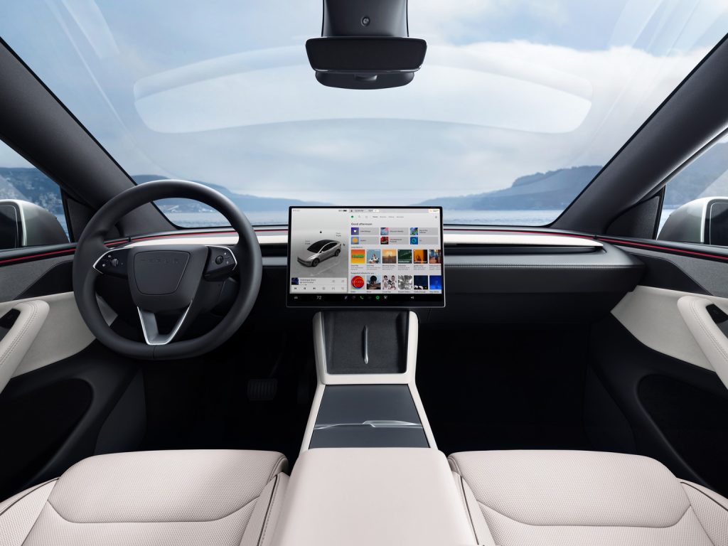 tesla model y l interior front two seats