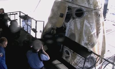 SpaceX's Crew Dragon Freedom sits aboard the recovery ship Shannon after splashing down off the coast of Los Angeles with the Crew-12 astronauts on October 8, 2026. (Credit: SpaceX)