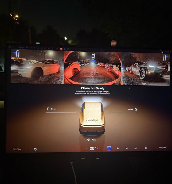 Tesla Cybercab camera visibility for passengers (Credit: Dan Burkland via X)
