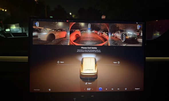 Tesla Cybercab camera visibility for passengers (Credit: Dan Burkland via X)