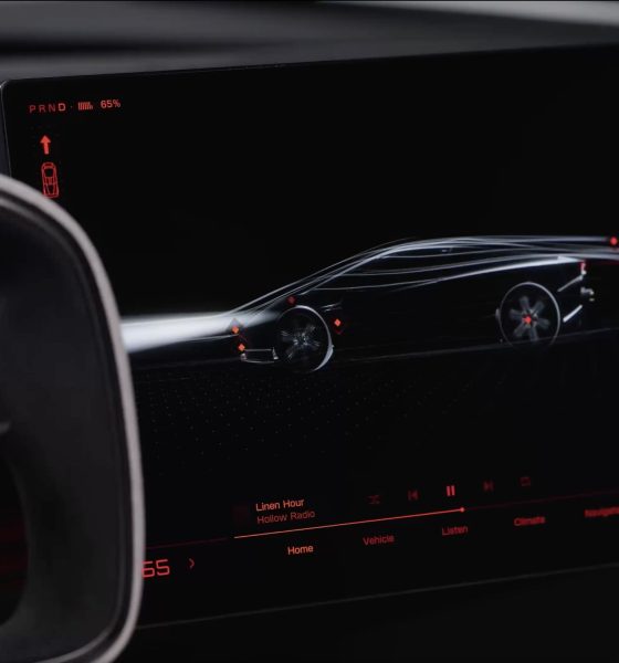 The next generation Tesla Roadster’s touchscreen, shown in Tesla’s first official look at the car’s interface. (Credit: Tesla/X)